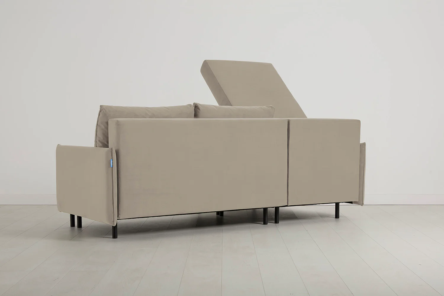 Model 12 Sofa Bed with Storage 3 Seater Left Chaise, Bone - Image 9