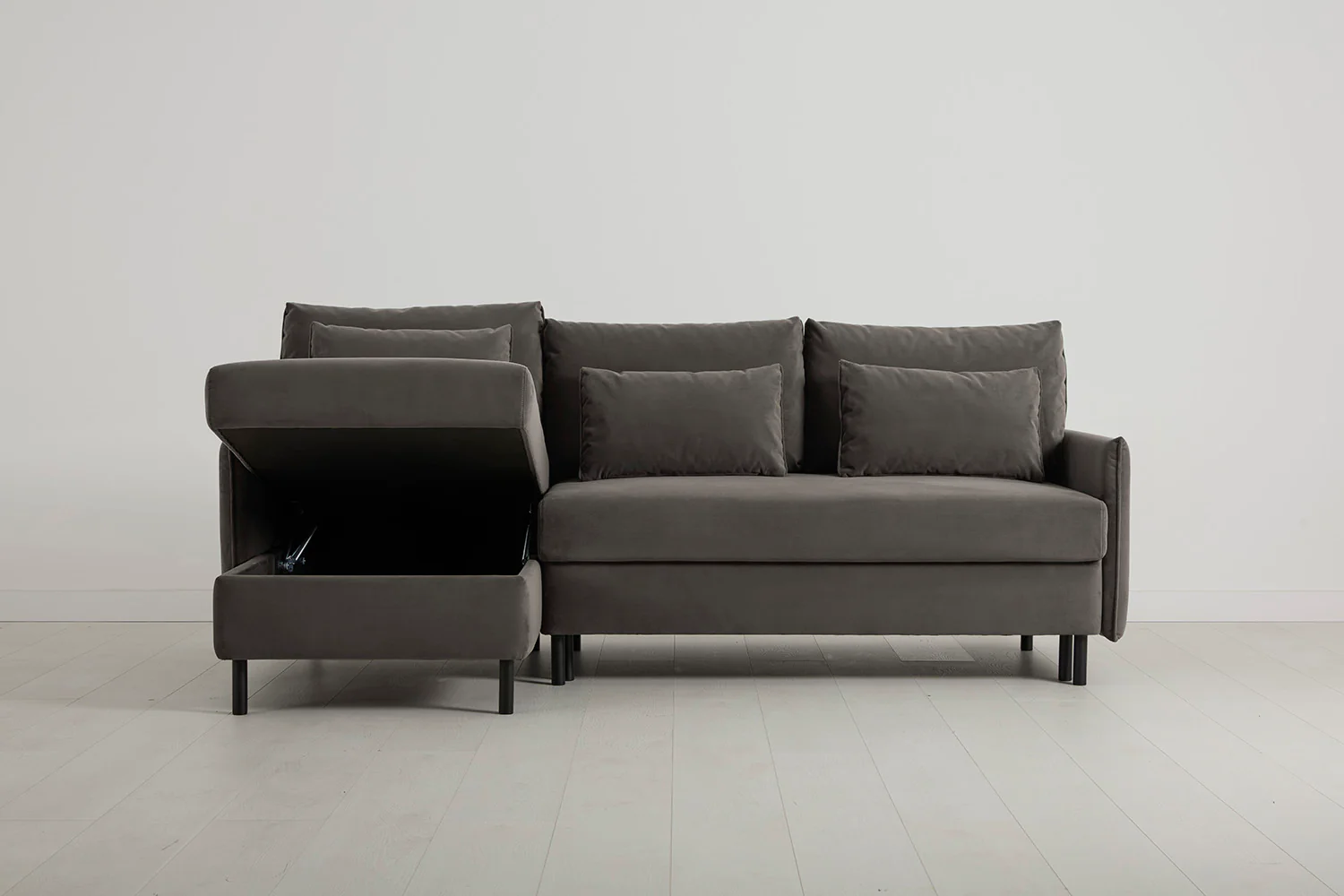 Model 12 Sofa Bed with Storage 3 Seater Left Chaise, Elephant - Image 7