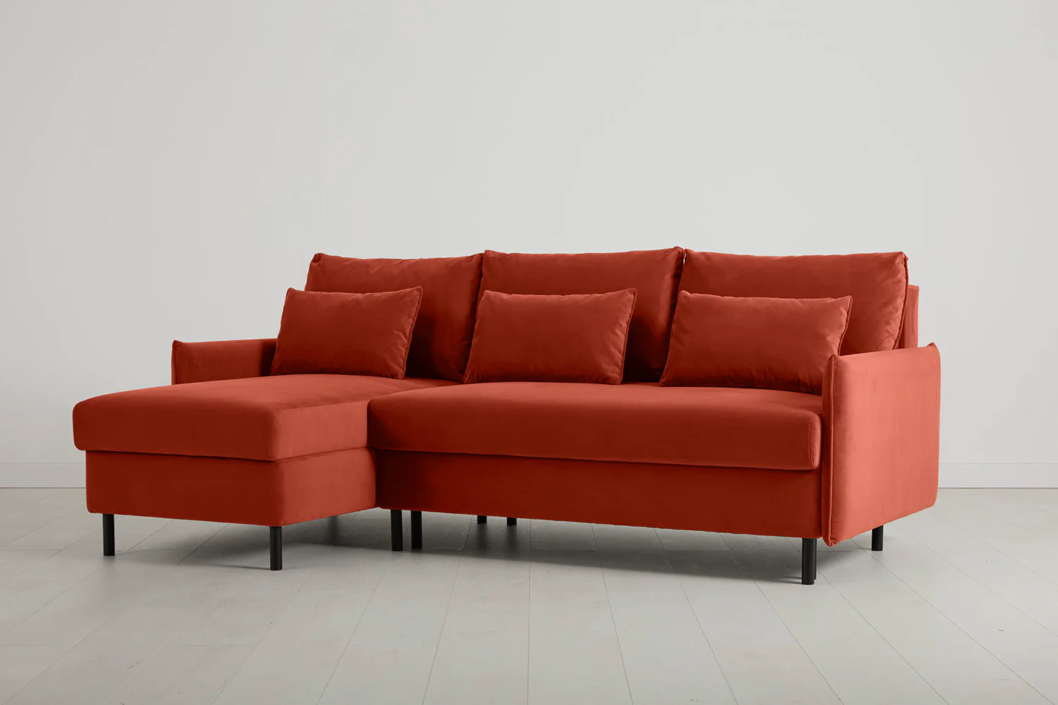 Model 12 Sofa Bed with Storage 3 Seater Left Chaise, Paprika - Image 4