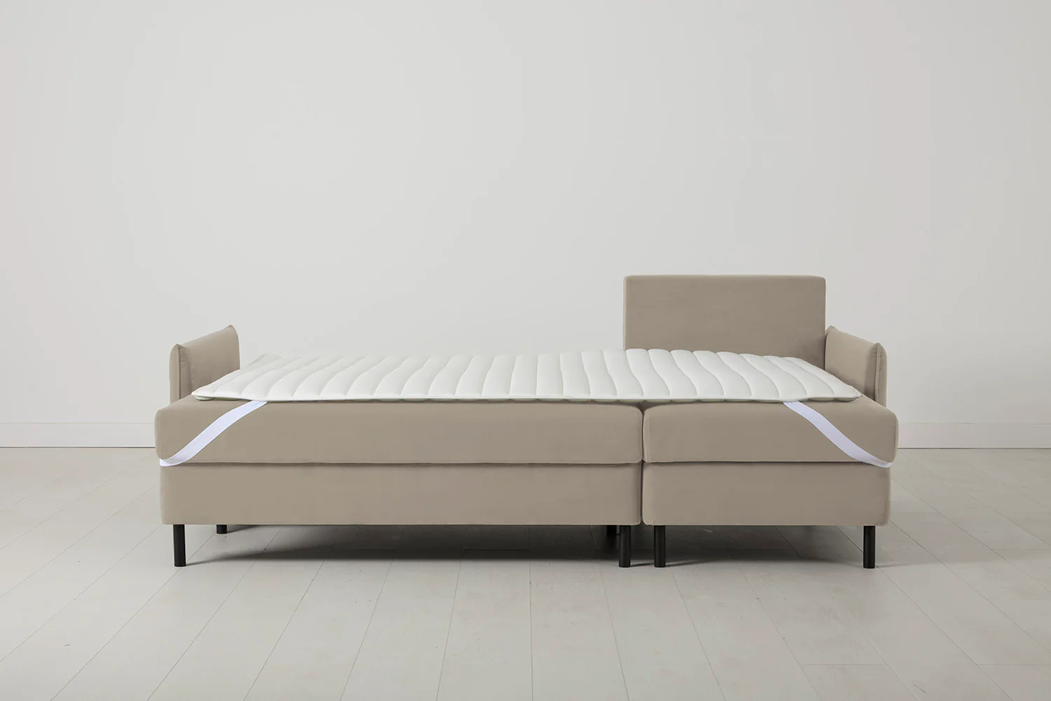 Model 12 Sofa Bed with Storage 3 Seater Right Chaise, Bone - Image 11