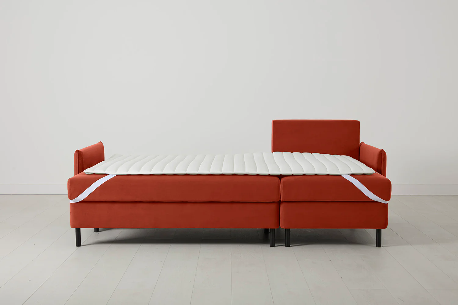 Model 12 Sofa Bed with Storage 3 Seater Right Chaise, Paprika - Image 9